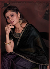 Angelic Green and Purple Colour Saree